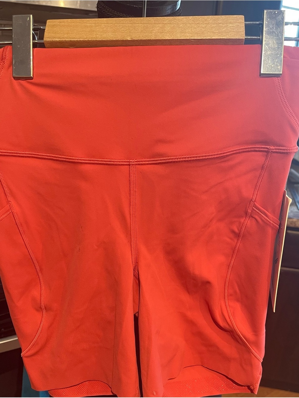 lululemon athletica Red Athletic Bike Shorts with Side Pockets